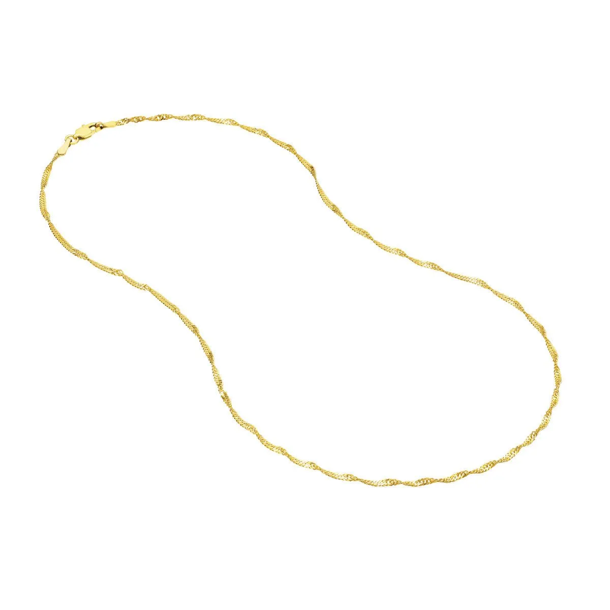 14K Gold 1.70mm Singapore Chain with Lobster Lock