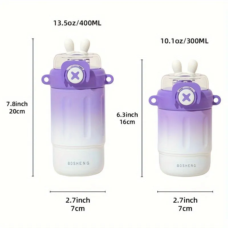 1pc, Cute Bunny Vacuum Flask, Stainless Steel Insulated Water Bottles, 10.14oz/13.53oz Travel Thermal Cups, For Hot And Cold Beverages, Summer Winter Drinkware, Gifts