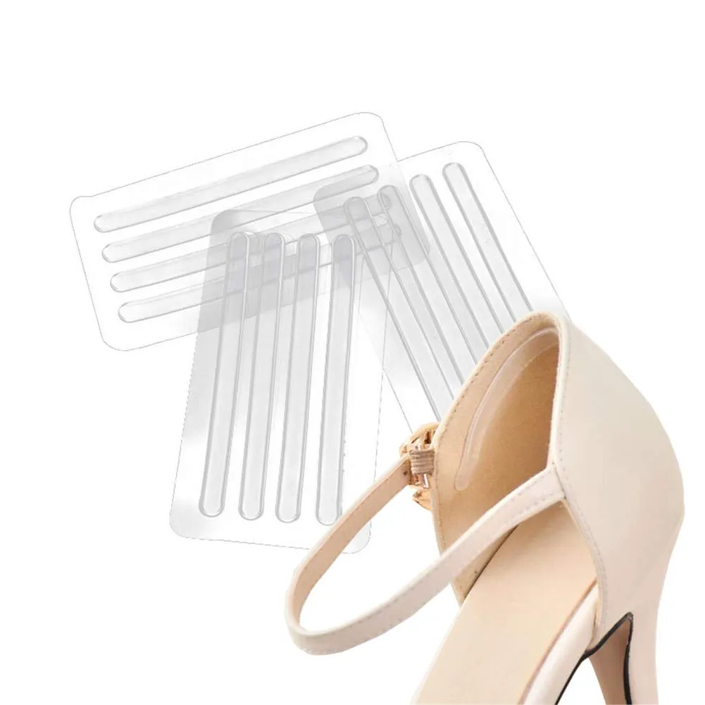 6 Sheets(24pcs)Clear Silicone Gel Slim Thin Self Adhesive Back Heel Tape High Heel Cushion Inserts Shoes Stickers Cushion Tools