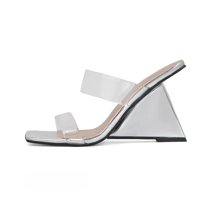 Amanda Clear PVC Wedge Sandals