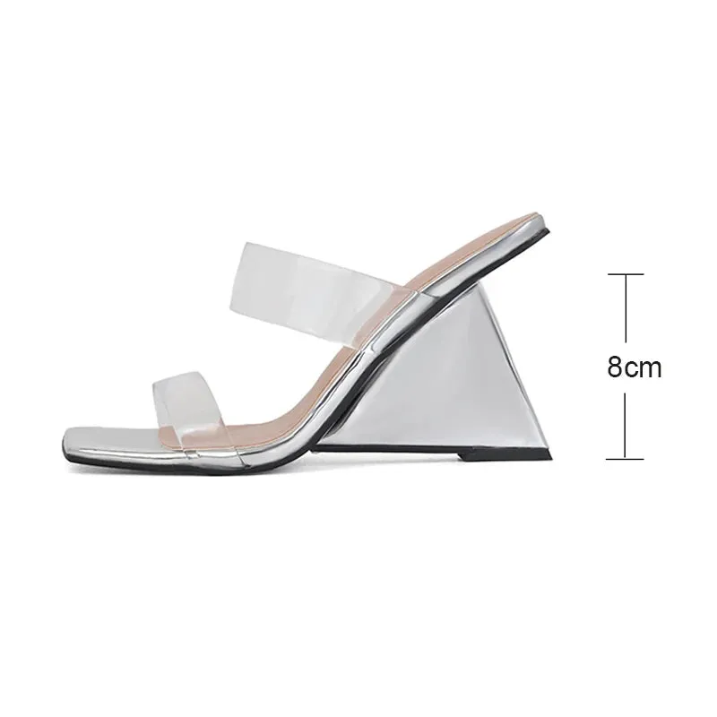 Amanda Clear PVC Wedge Sandals