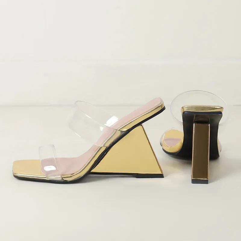 Amanda Clear PVC Wedge Sandals