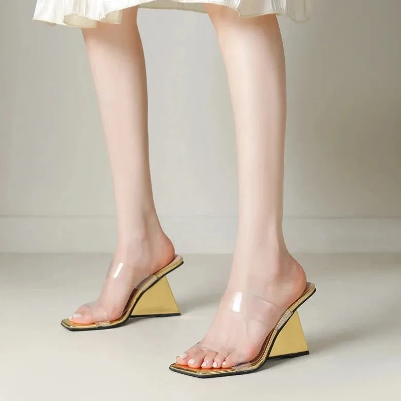 Amanda Clear PVC Wedge Sandals