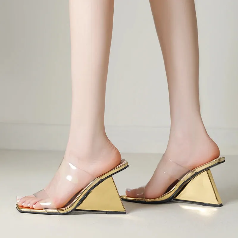 Amanda Clear PVC Wedge Sandals