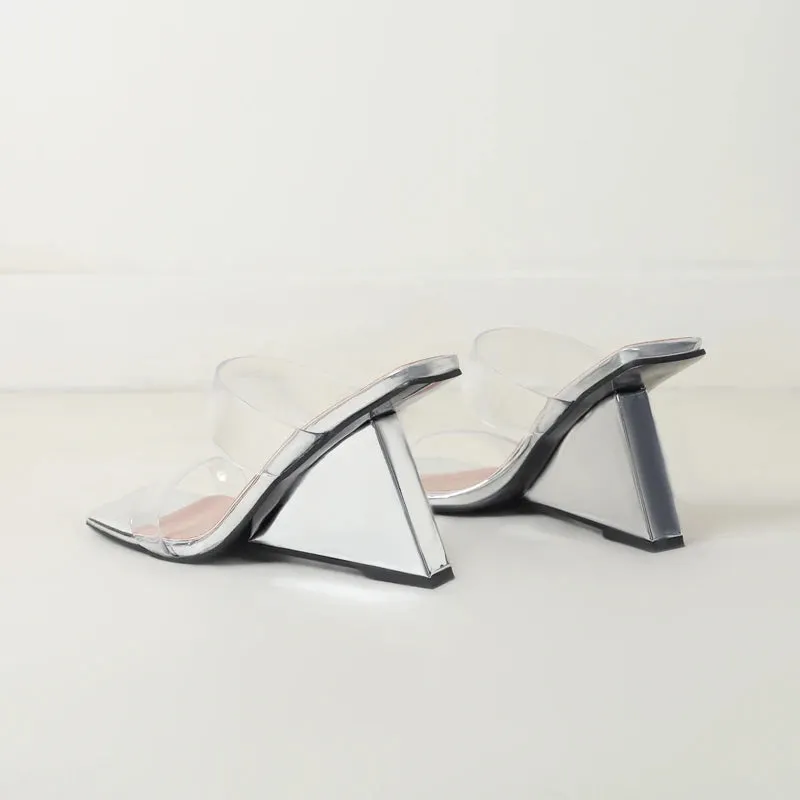 Amanda Clear PVC Wedge Sandals