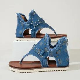 Ankara Denim Summer Sandals