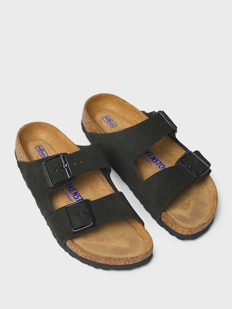 Arizona Narrow Sandals in Suede Black