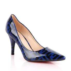 Atmosphere Wetlips Classic Blue Thick High Heel Women's Shoe