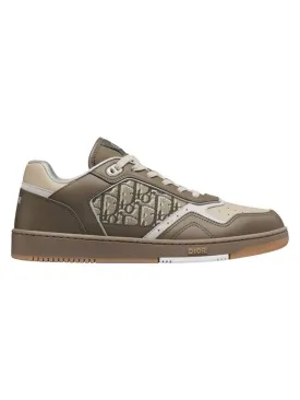 B27 Smooth Calfskin Low Top Sneakers Khaki Beige