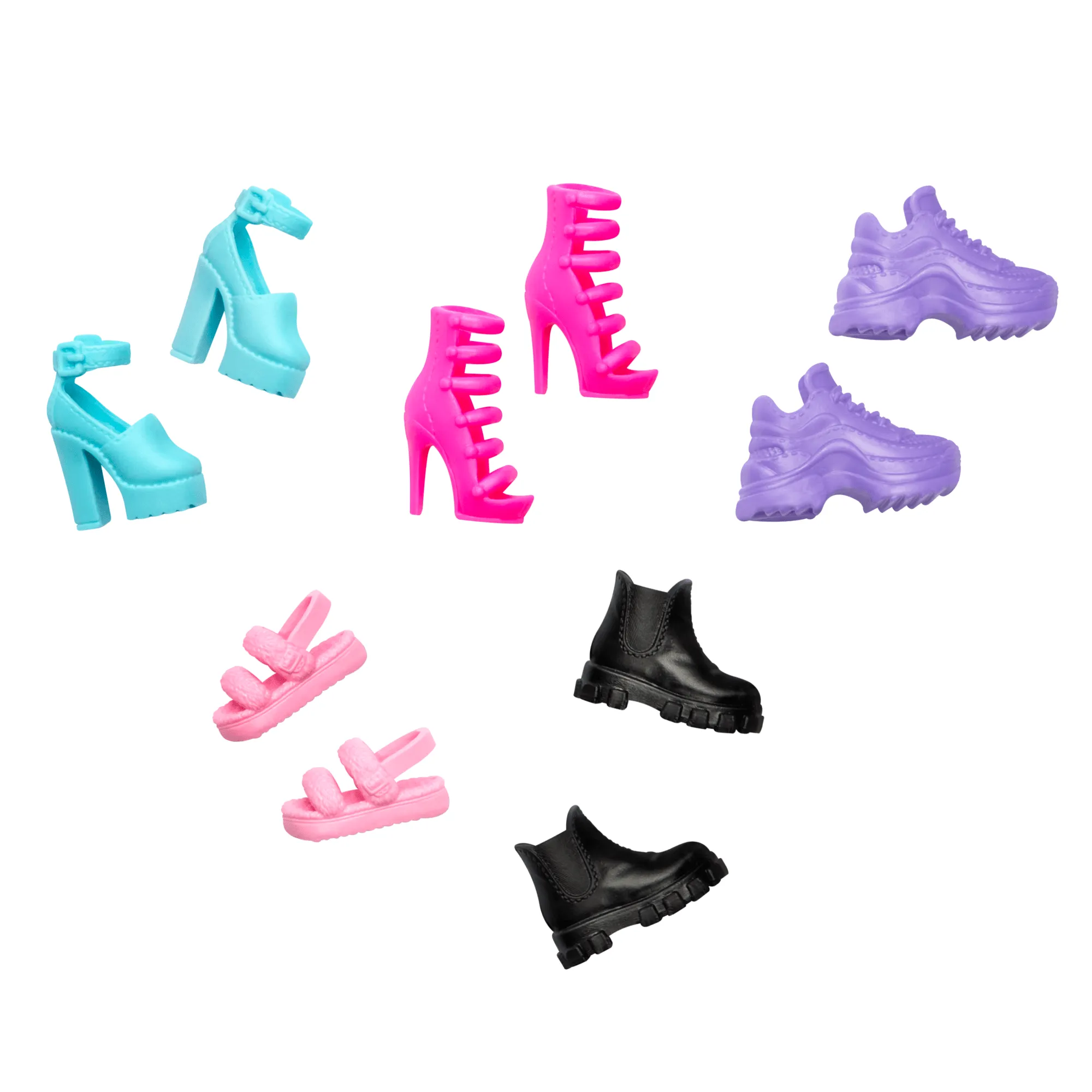 Barbie Doll Accessories, 5 Pairs Of Shoes Including Heels, Sneakers & Sandals