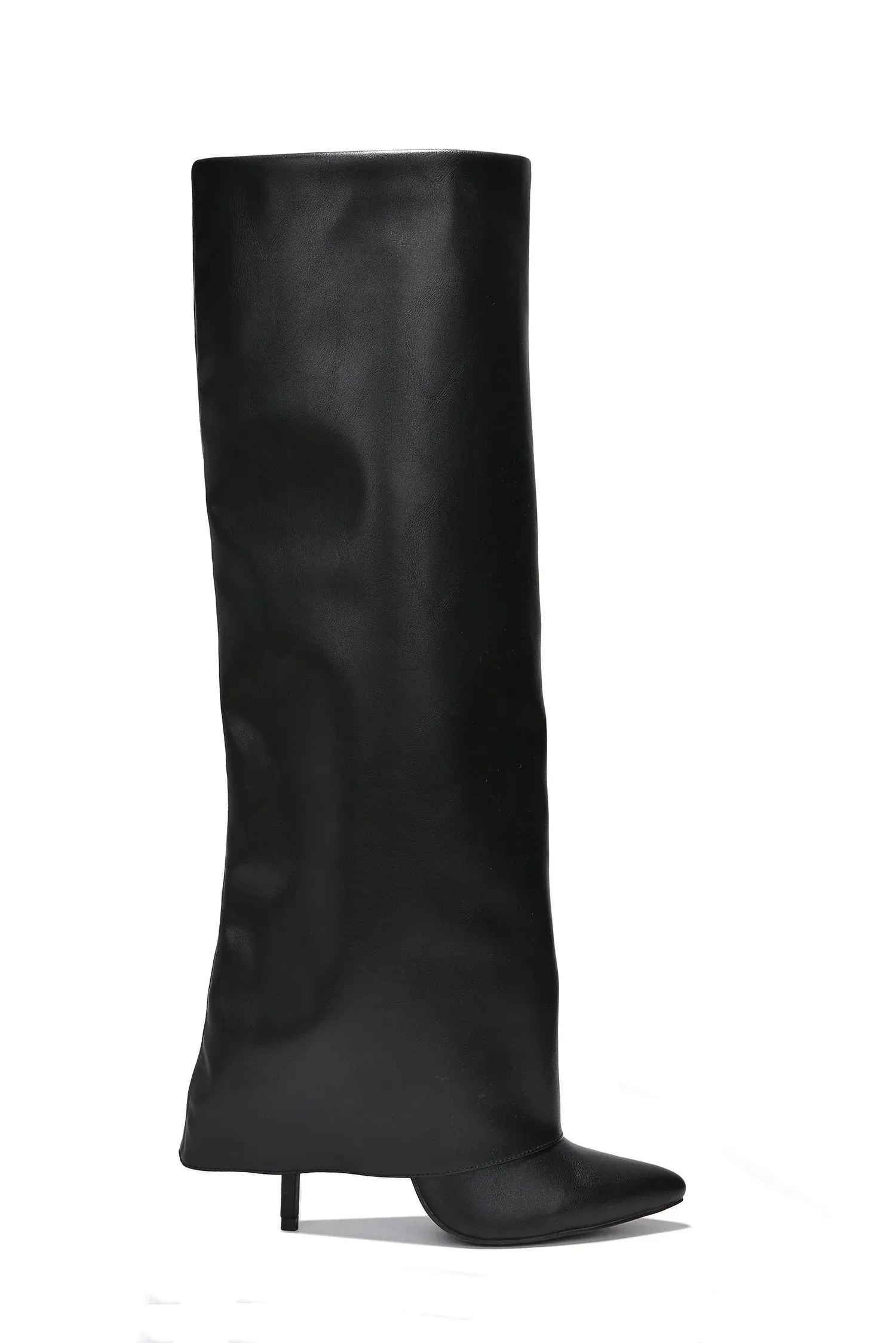 Black Womens Pointy Knee High Stiletto High Heel Boots