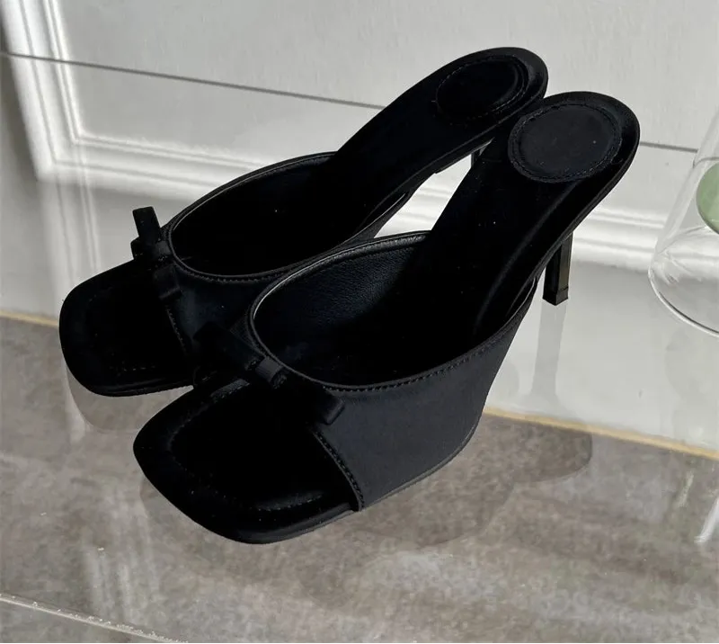 Bow-knot Satin High Heel Sandals