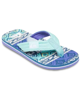 Boys Molokai Layback II Flip Flops in Dusted Peri Global Heat