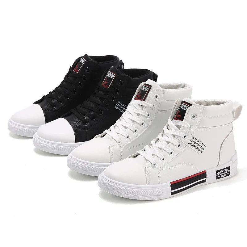 Brand Men High-Top Skateboard Shoes Leather Men&#39;s Casual Sneakers Male Non-Slip Sport Shoes Zapatillas Hombre Mens Footwear