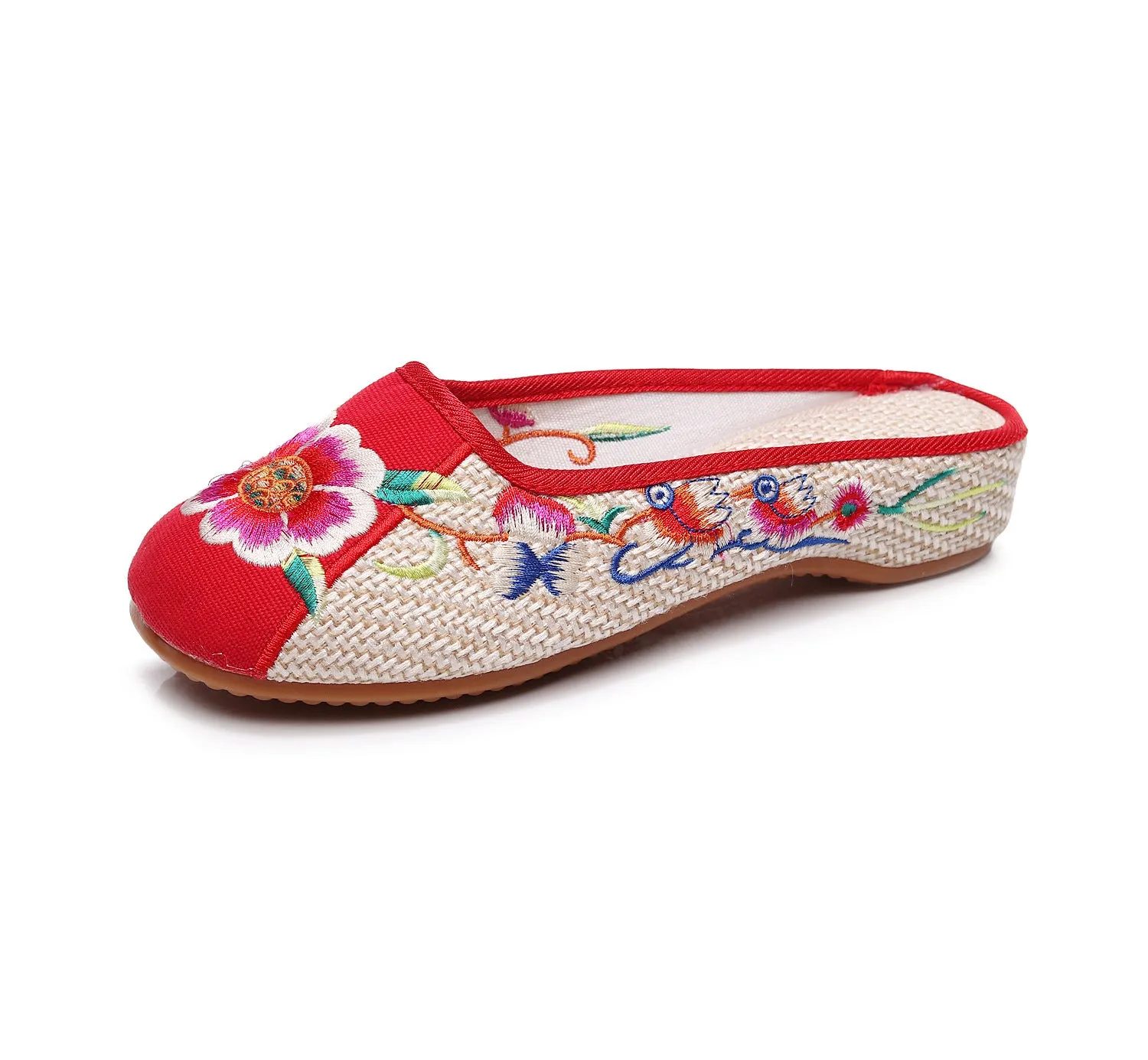 Butterfly cloth shoes ladies casual summer walking, shopping tourism, cow tendon bottom slippers