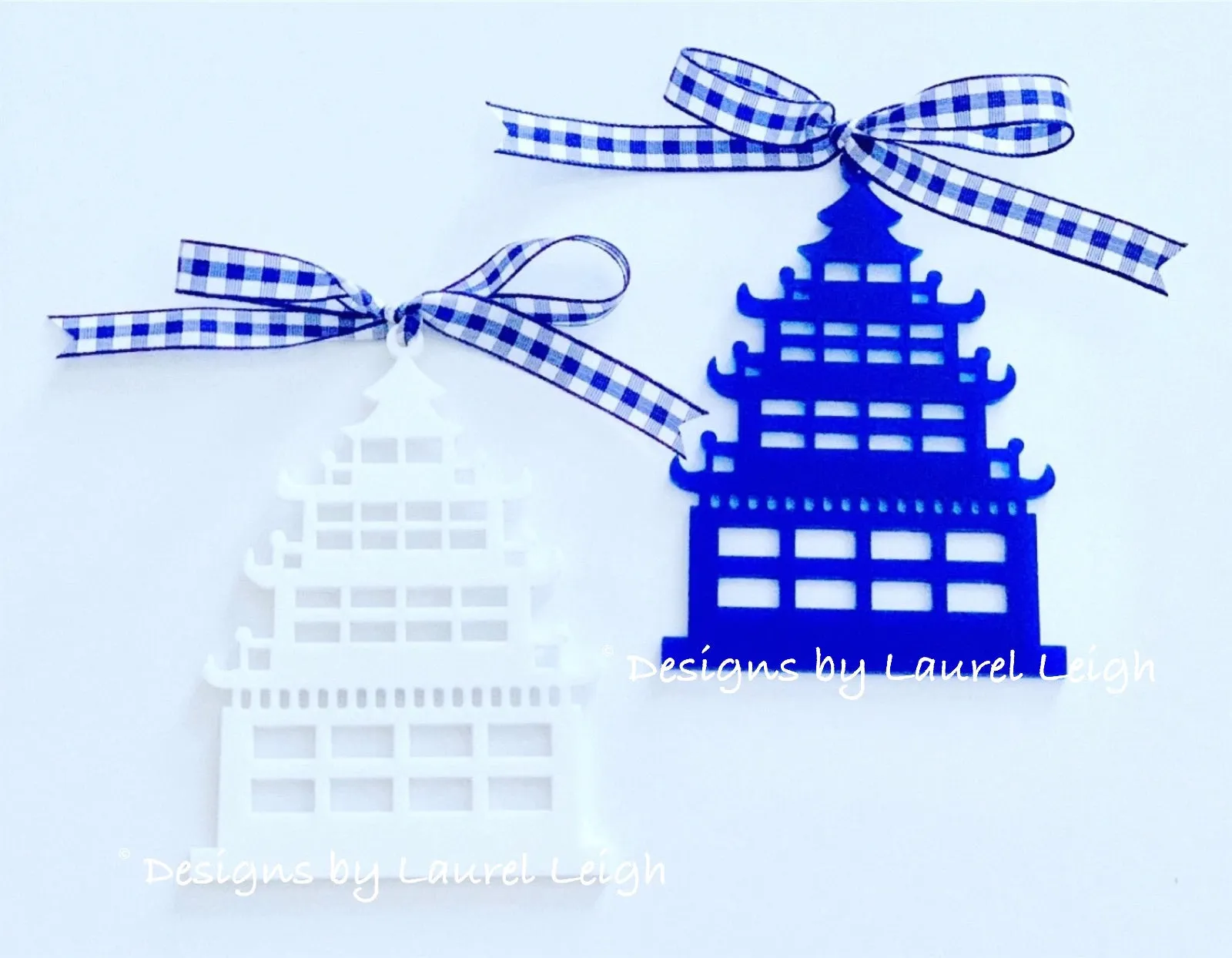 Chinoiserie PAGODA Ornament - Pick Ribbon