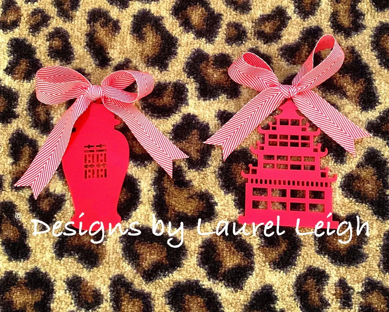 Chinoiserie PAGODA Ornament - Pick Ribbon