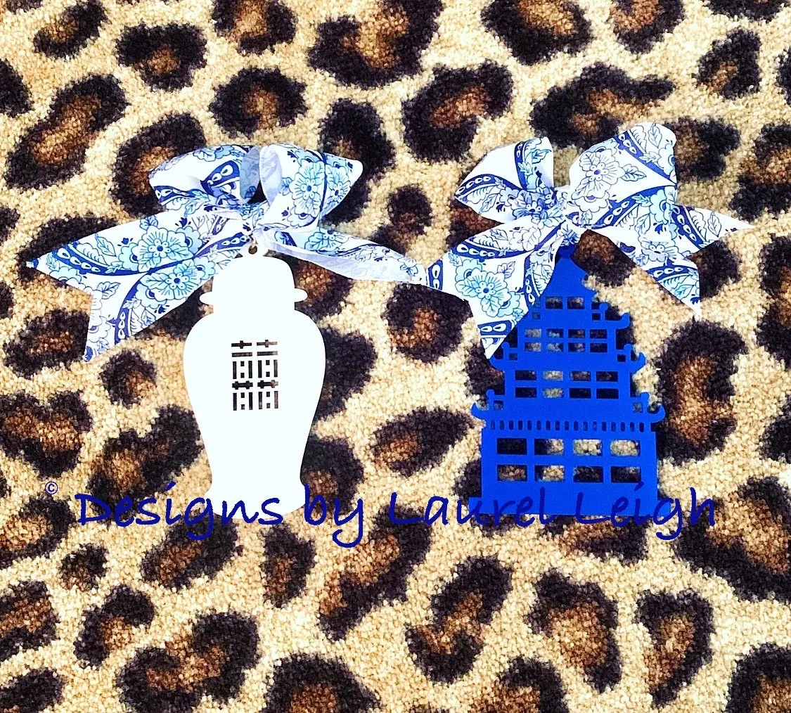 Chinoiserie PAGODA Ornament - Pick Ribbon