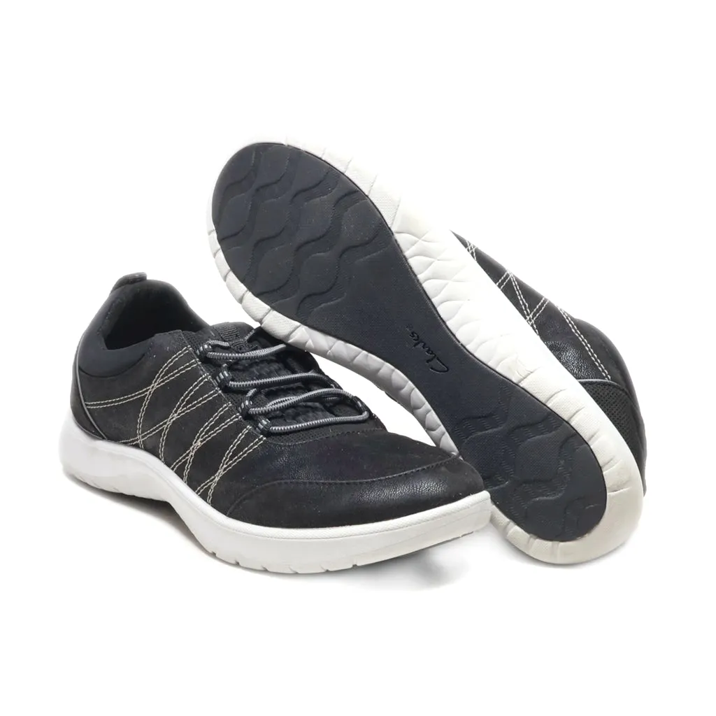 Clarks Cushion Soft Sport Shoes Leather Black Colour For Women