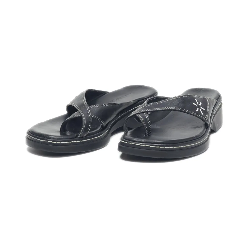 Clarks Flip Flops Leather Black Colour For Women