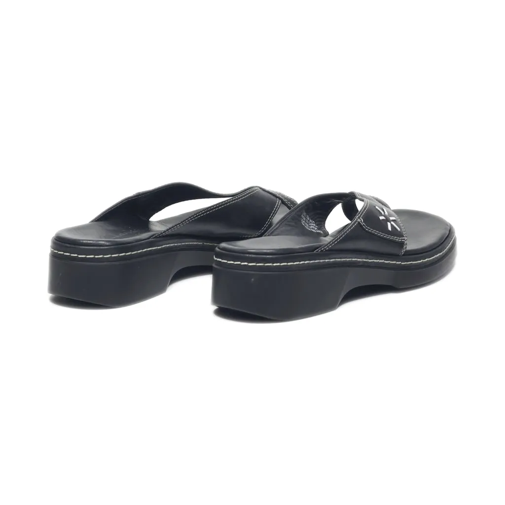 Clarks Flip Flops Leather Black Colour For Women