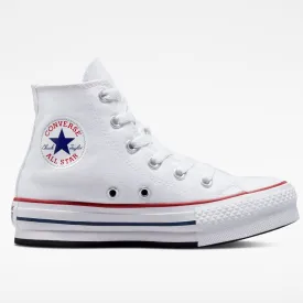 Converse scarpa sneakers da ragazza in tela Chuck Taylor All Star Eva Lift Hi 272856C bianco rosso blu