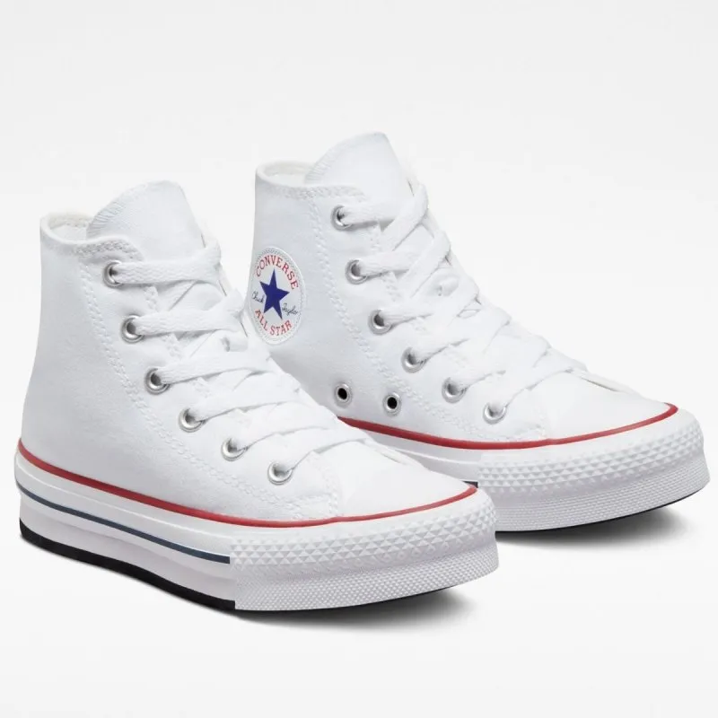 Converse scarpa sneakers da ragazza in tela Chuck Taylor All Star Eva Lift Hi 272856C bianco rosso blu