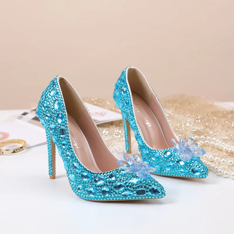 Crystal New Arrival Low Heeled Banquets and Weddings High Heels Shoes