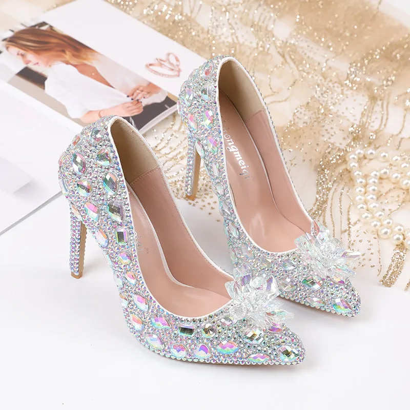 Crystal New Arrival Low Heeled Banquets and Weddings High Heels Shoes