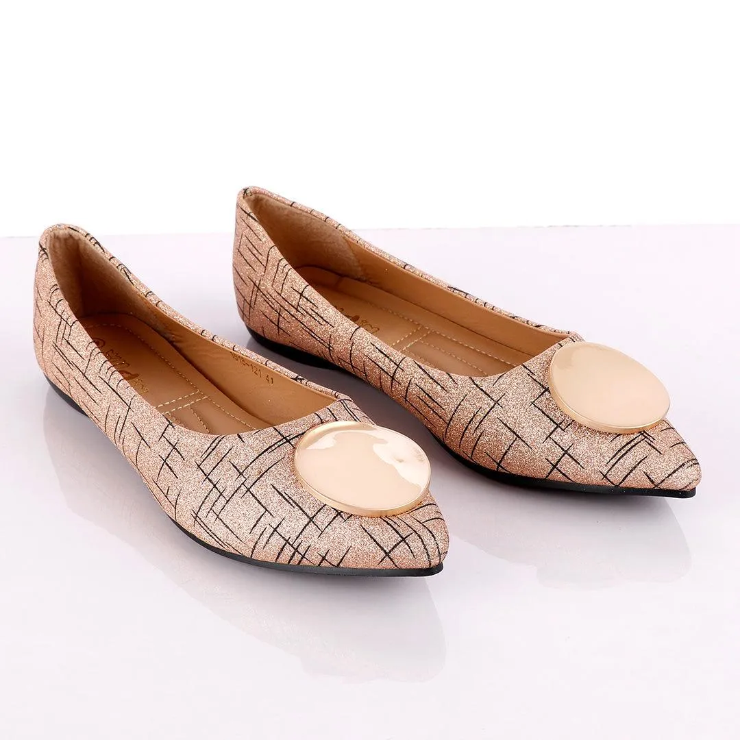 Fashionable Classic Shinning Bronze Women's Flat Shoe