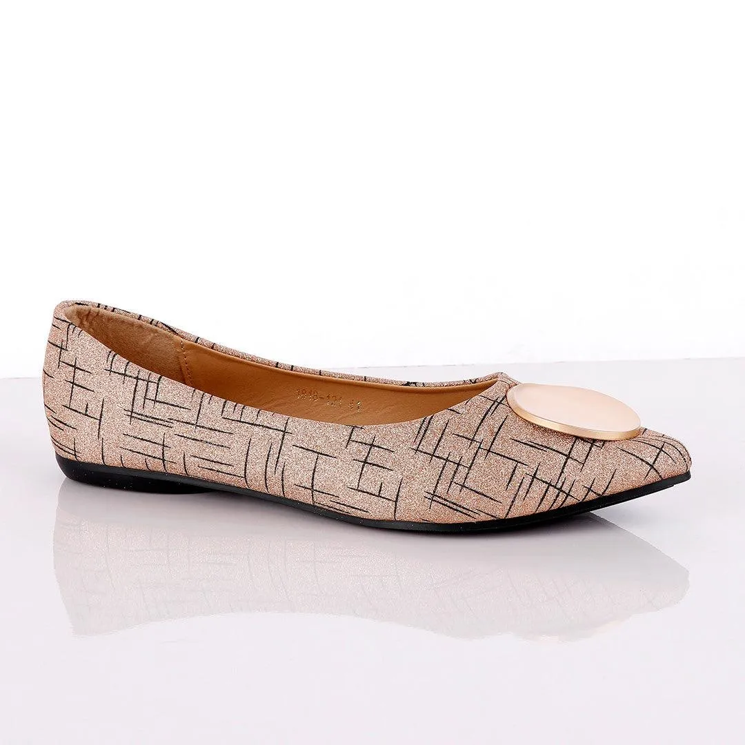 Fashionable Classic Shinning Bronze Women's Flat Shoe