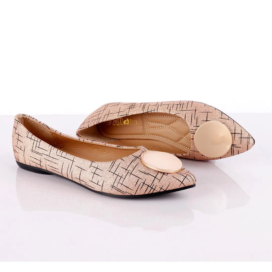 Fashionable Classic Shinning Bronze Women's Flat Shoe