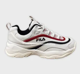 Fila scarpa sneakers da donna in pelle Ray Low 1010562.150 bianco blu rosso