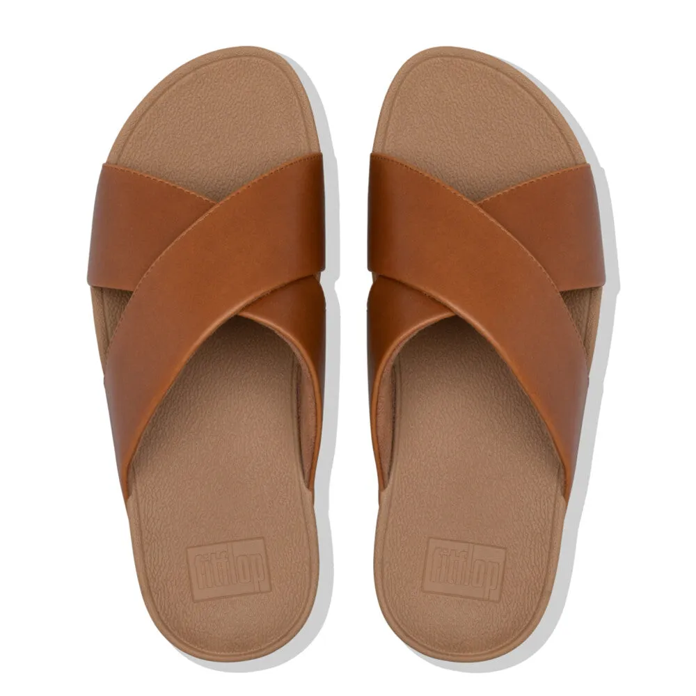 FitFlop Lulu Cross Slides Sandals Light Tan