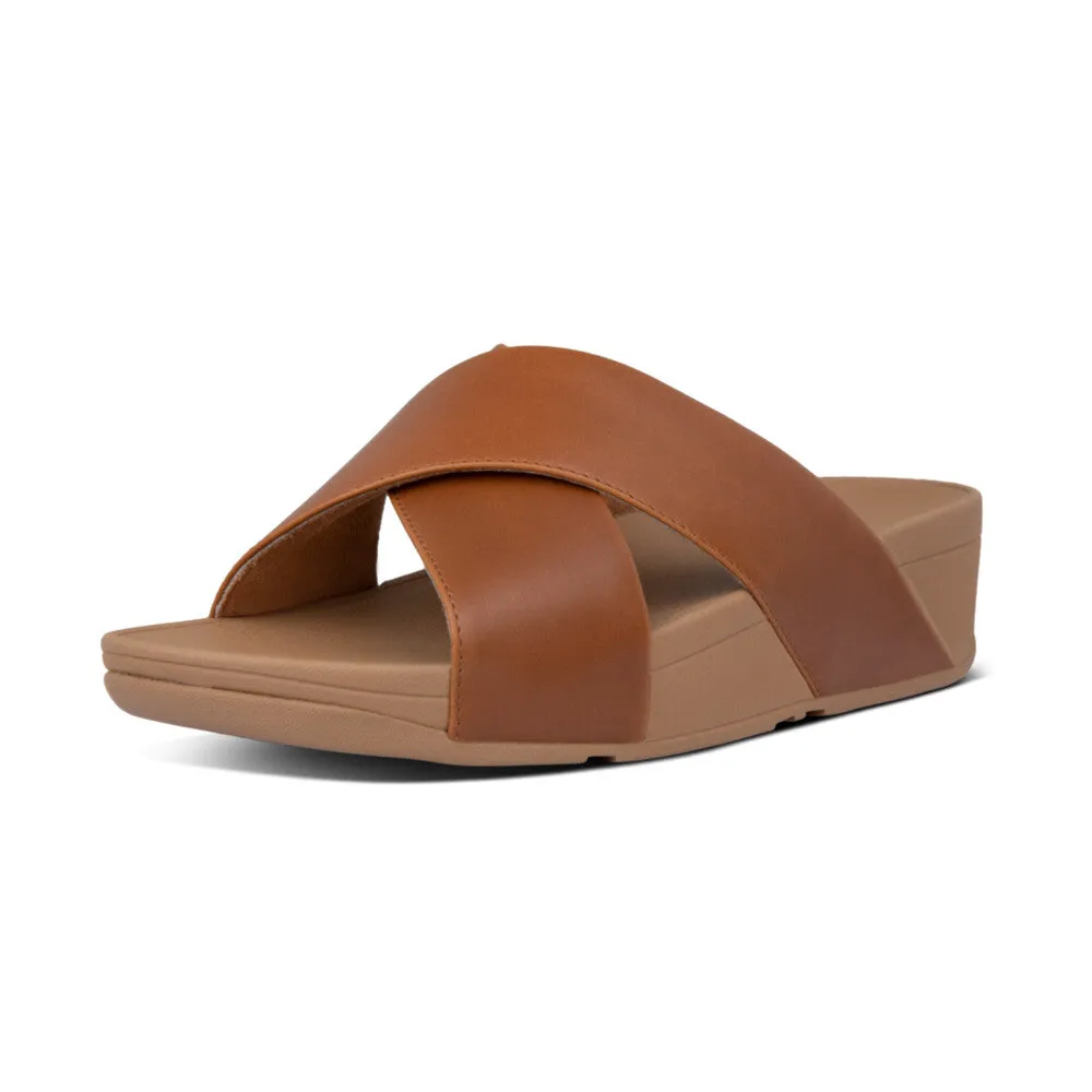 FitFlop Lulu Cross Slides Sandals Light Tan