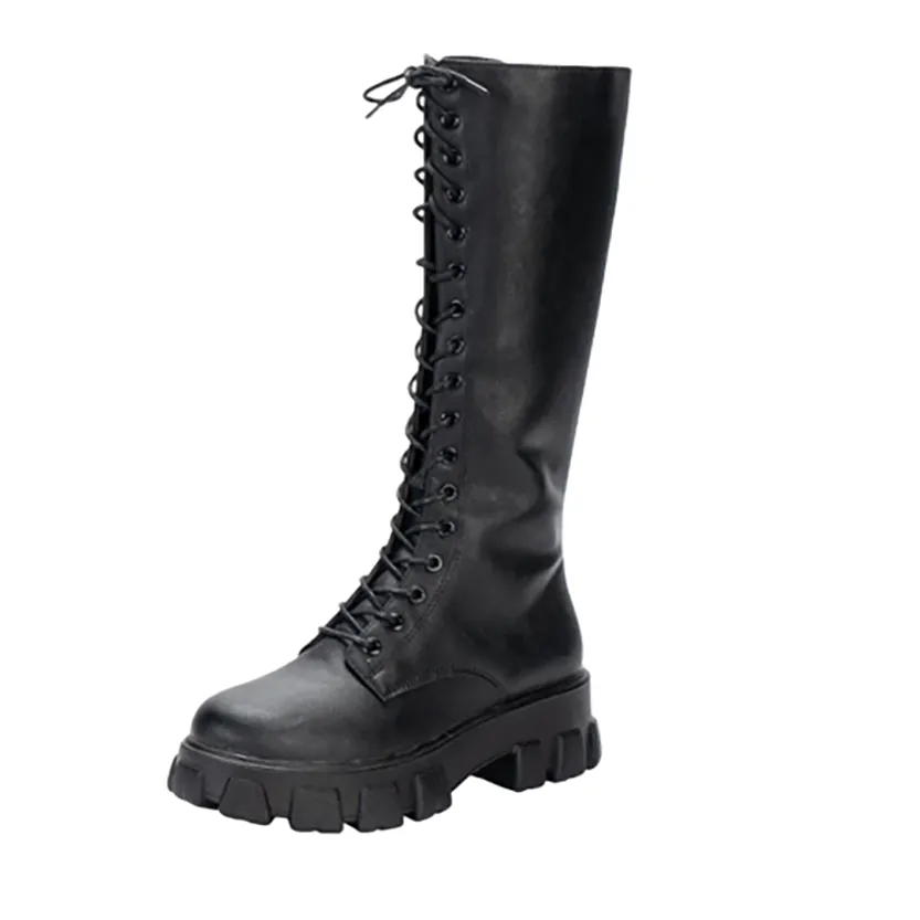 Funki Buys | Boots | Women's Knee-High Platform Lace Up Boot