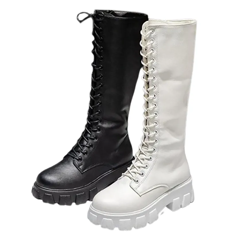 Funki Buys | Boots | Women's Knee-High Platform Lace Up Boot