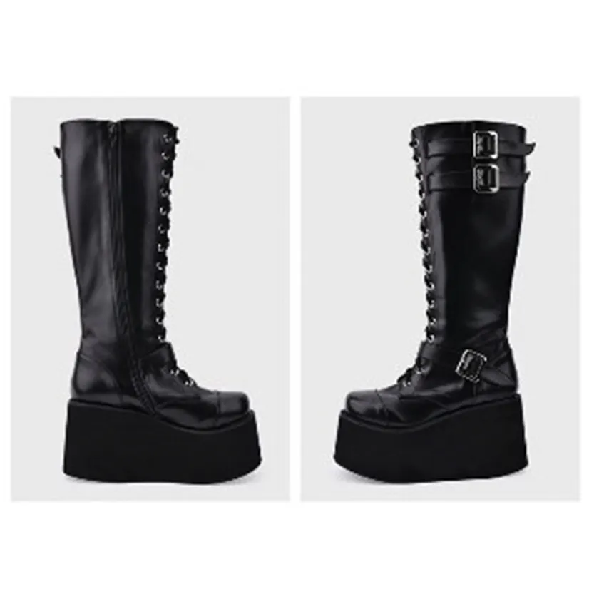 Funki Buys | Boots | Women's Punk Gothic Platform Wedge Boot