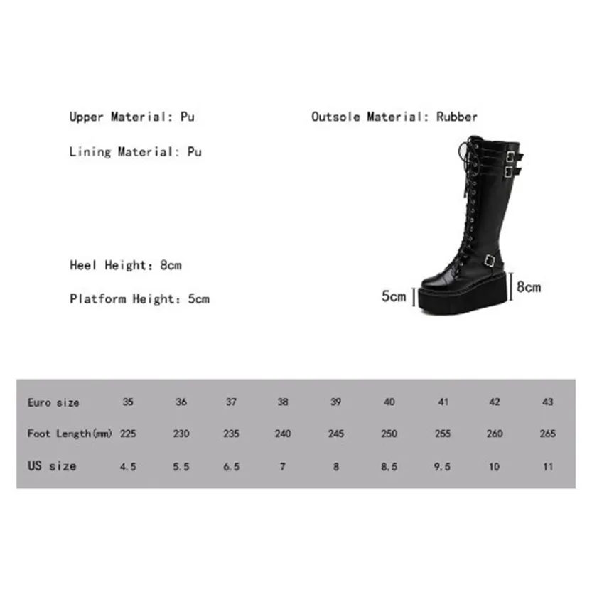 Funki Buys | Boots | Women's Punk Gothic Platform Wedge Boot