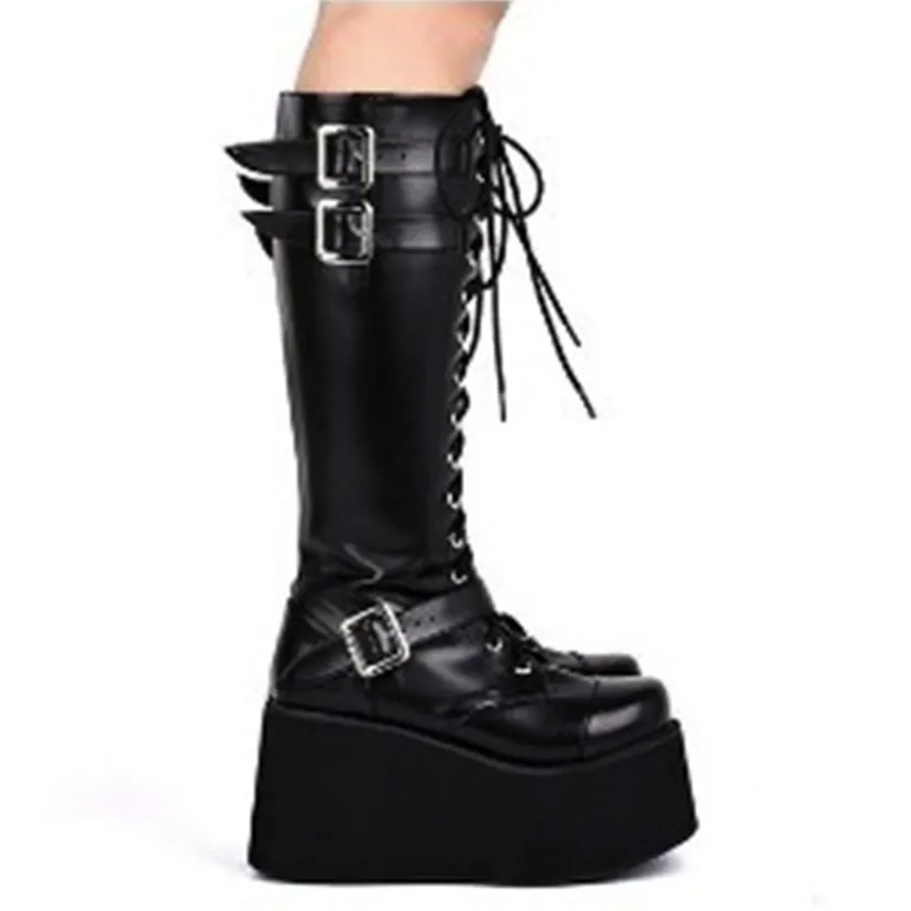 Funki Buys | Boots | Women's Punk Gothic Platform Wedge Boot