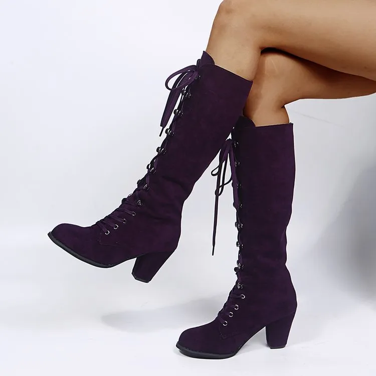 Funki Buys | Boots | Women's Suede Lace Up Steampunk Boots