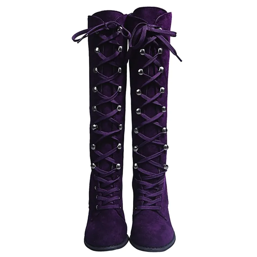 Funki Buys | Boots | Women's Suede Lace Up Steampunk Boots