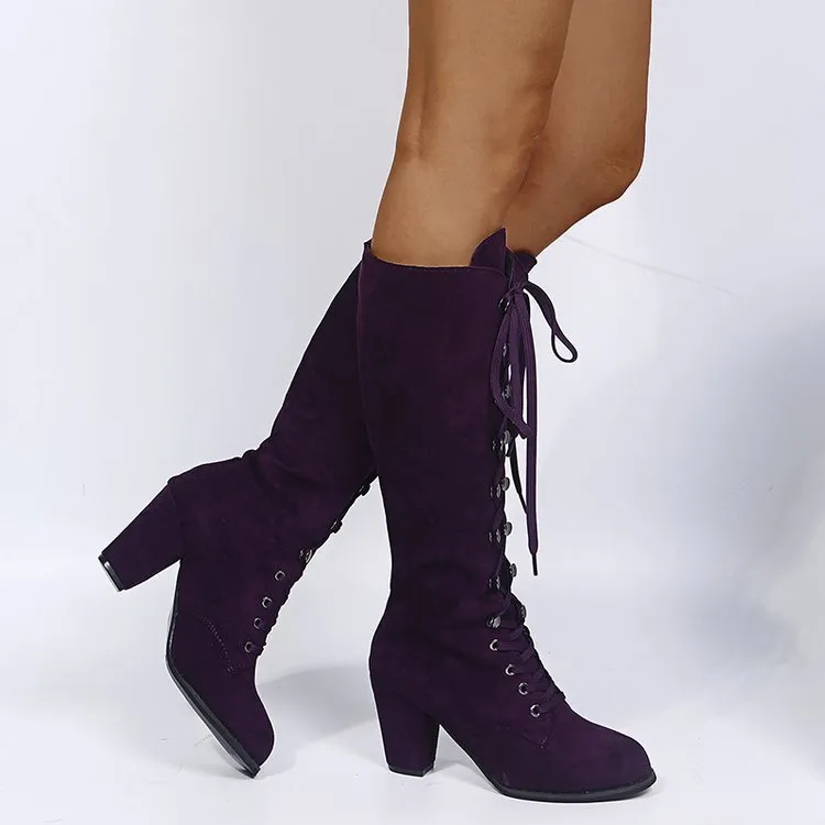 Funki Buys | Boots | Women's Suede Lace Up Steampunk Boots