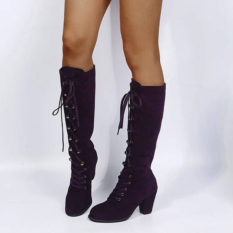 Funki Buys | Boots | Women's Suede Lace Up Steampunk Boots