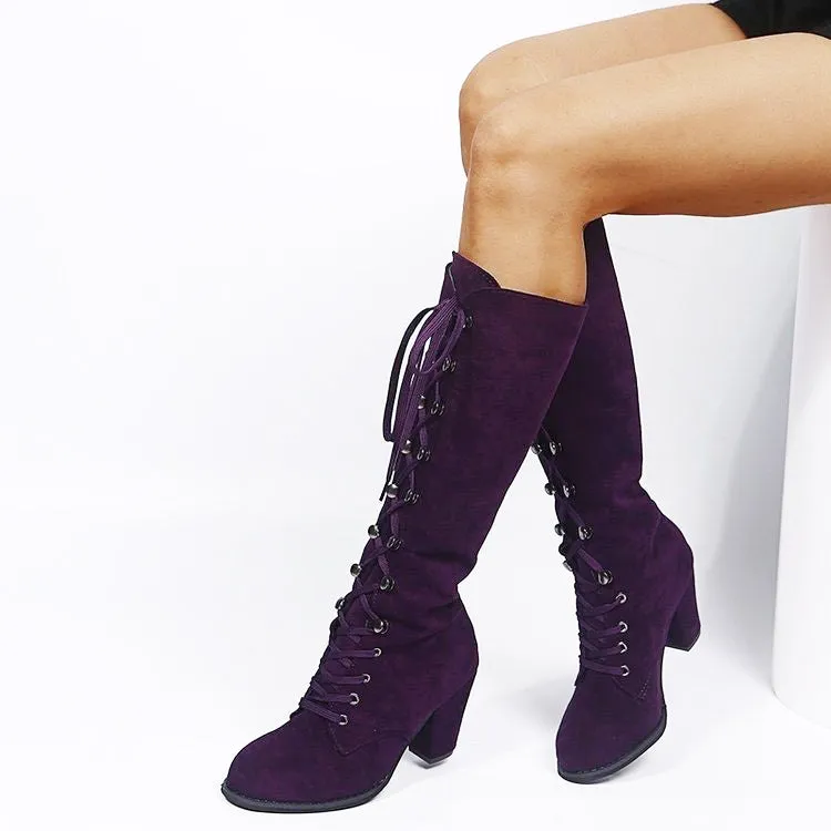 Funki Buys | Boots | Women's Suede Lace Up Steampunk Boots