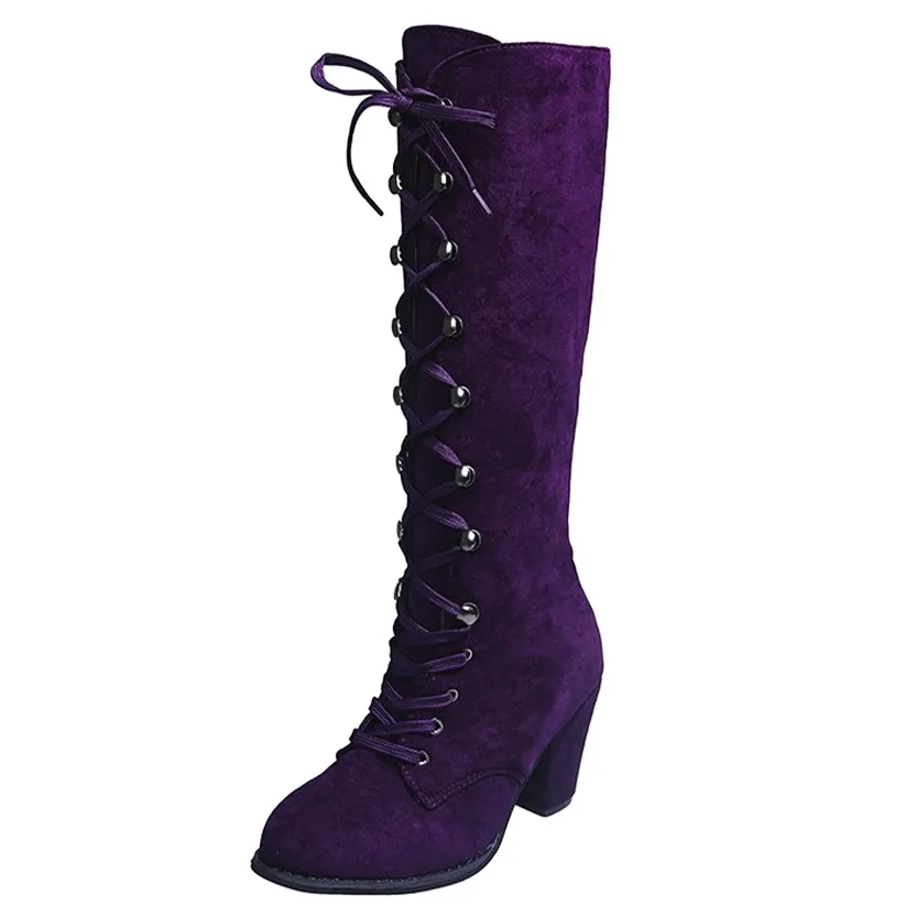 Funki Buys | Boots | Women's Suede Lace Up Steampunk Boots