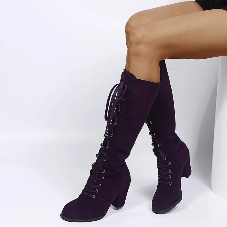 Funki Buys | Boots | Women's Suede Lace Up Steampunk Boots