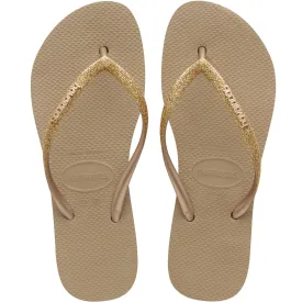 Havaianas Slim Flatform Shine Flip Flops - Rose Gold