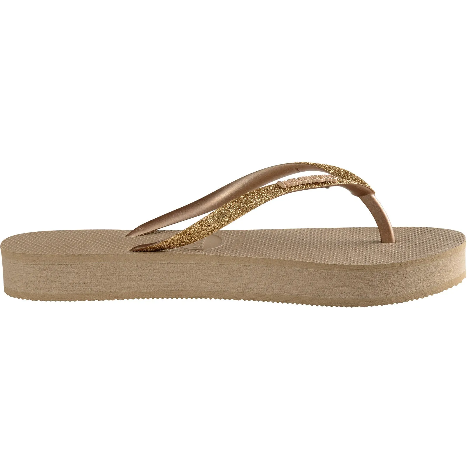 Havaianas Slim Flatform Shine Flip Flops - Rose Gold