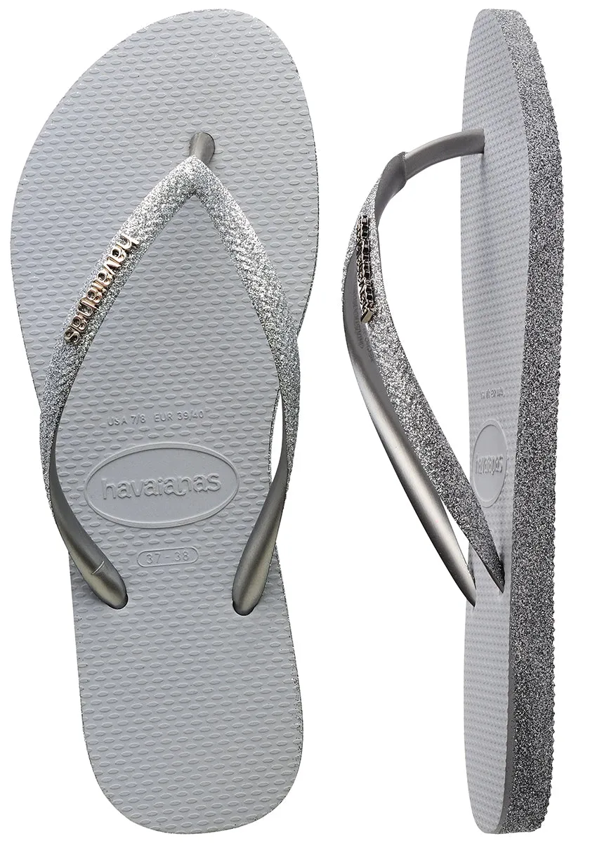 Havaianas Slim Sparkle II In Grey For Women